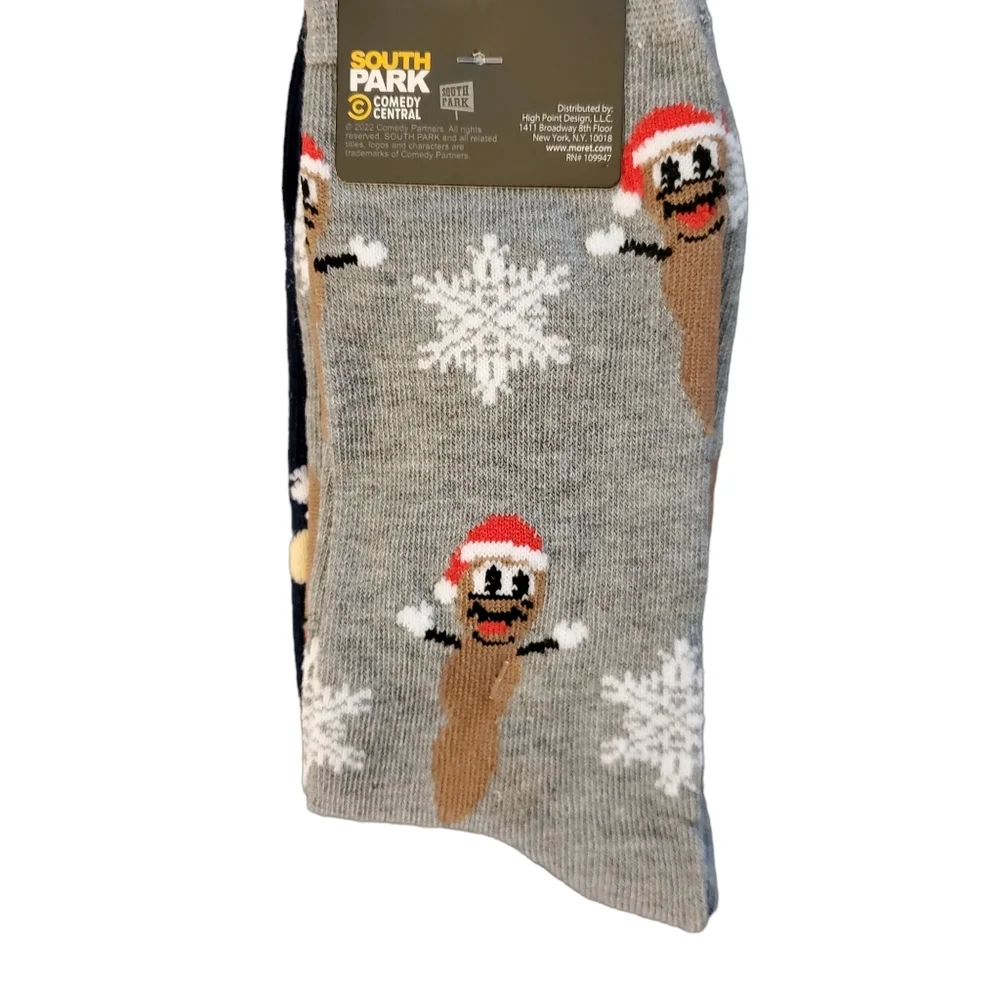 South Park Mr. Hankey‎ & Cartman Christmas Crew Socks 2 Pairs New